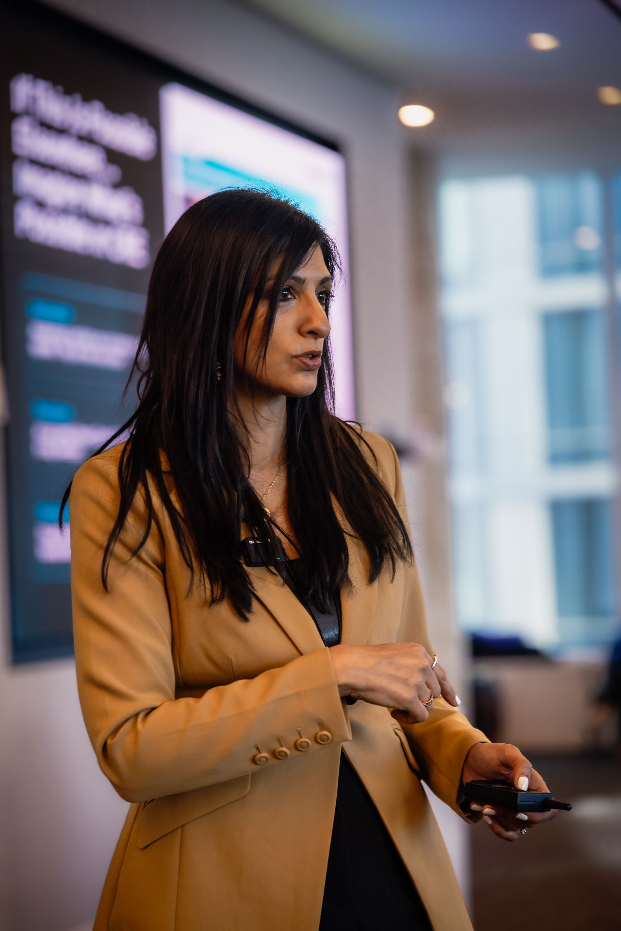Seema Alexander delivering an AI strategy keynote